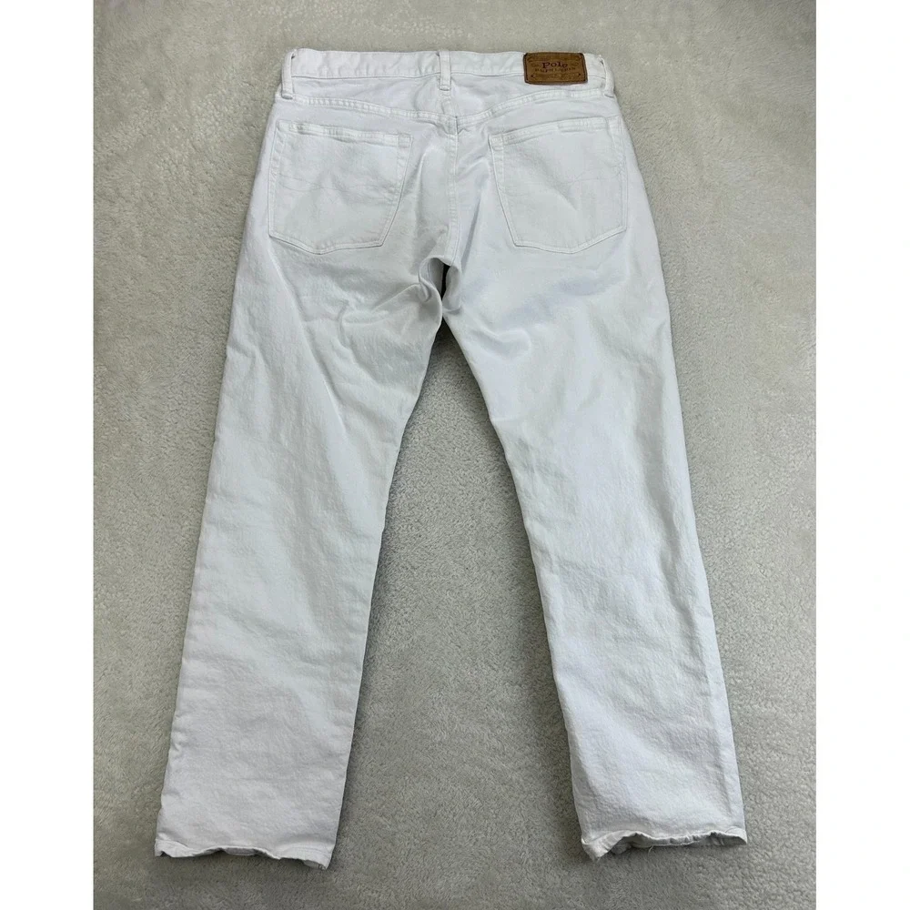 Polo Ralph Lauren Hampton Jeans Mens 31x30 Relaxed Straight White Denim Stretch